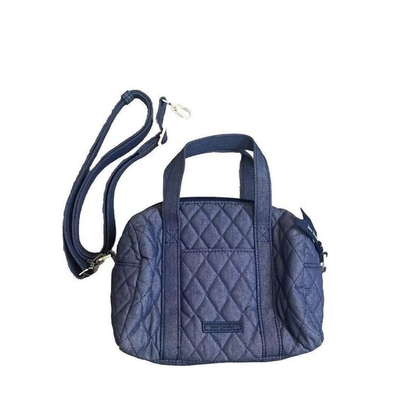 VERA BRADLEY Mini Satchel Crossbody Moonlight Navy Quilted Microfiber 25850-L81 - Picture 1 of 7